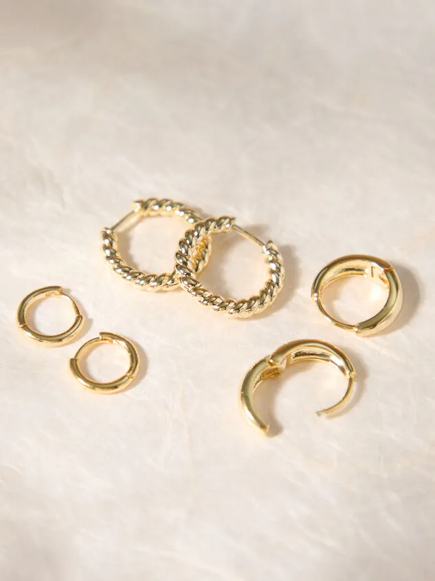 14K Gold Twist Mini Hoop Earring Pack Gold Women Altar039d State Earrings