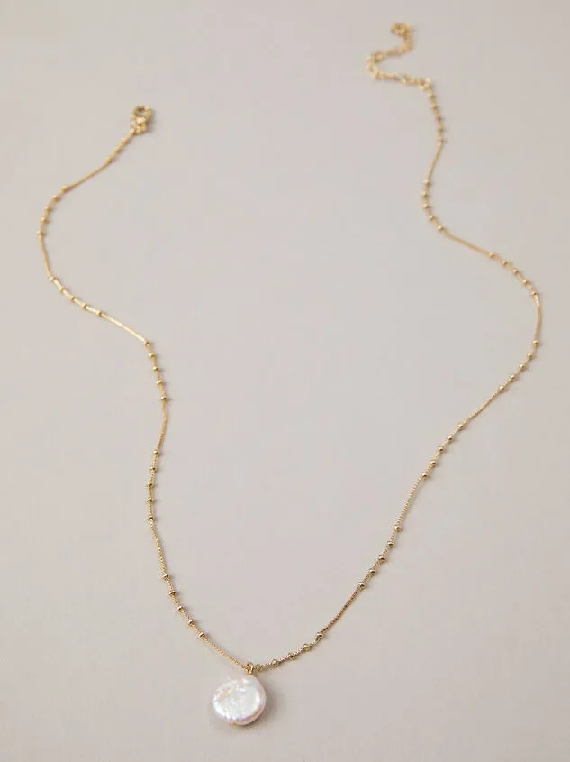 18K Gold Pearl Ball Chain Necklace 18kgold Women Altar039d State Necklaces 18K Gold Pearl Ball Chain Necklace 18kgold Women Altar039d State Necklaces
