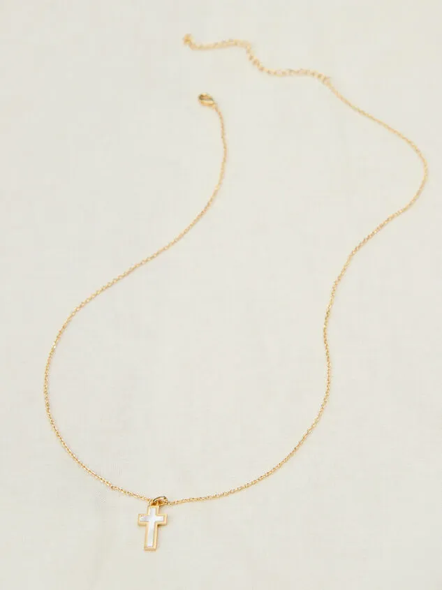 18K Gold Pearl Cross Charm Necklace 18kgold Women Altar039d State Necklaces 18K Gold Pearl Cross Charm Necklace 18kgold Women Altar039d State Necklaces
