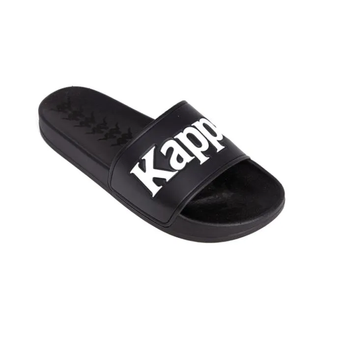222 Banda Adam 9 Slides 8211 Black White Black White Footwear Kappa Slides