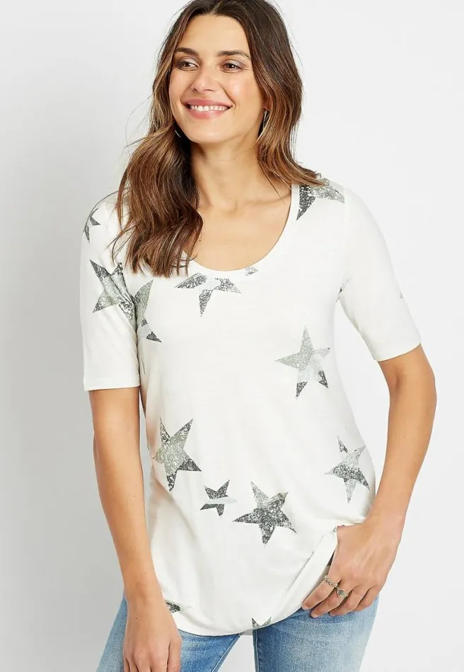 247 Camo Star Flawless Tunic Tee Women Maurices Tops