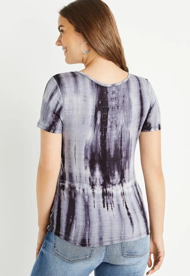247 Gray Tie Dye TuckIn Tee Women Maurices Tops
