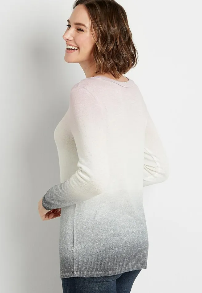 247 Lilac Ombre Cut Out Neck Textured Tee Women Maurices Tops