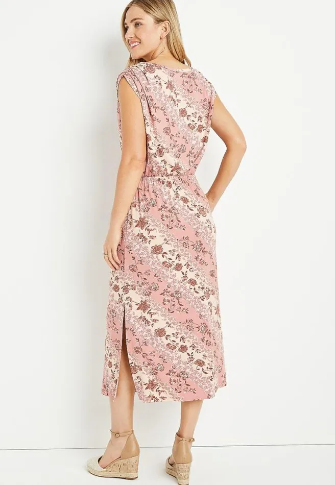 247 Pink Floral Boyfriend Midi Dress Women Maurices Dresses and Jumpsuits