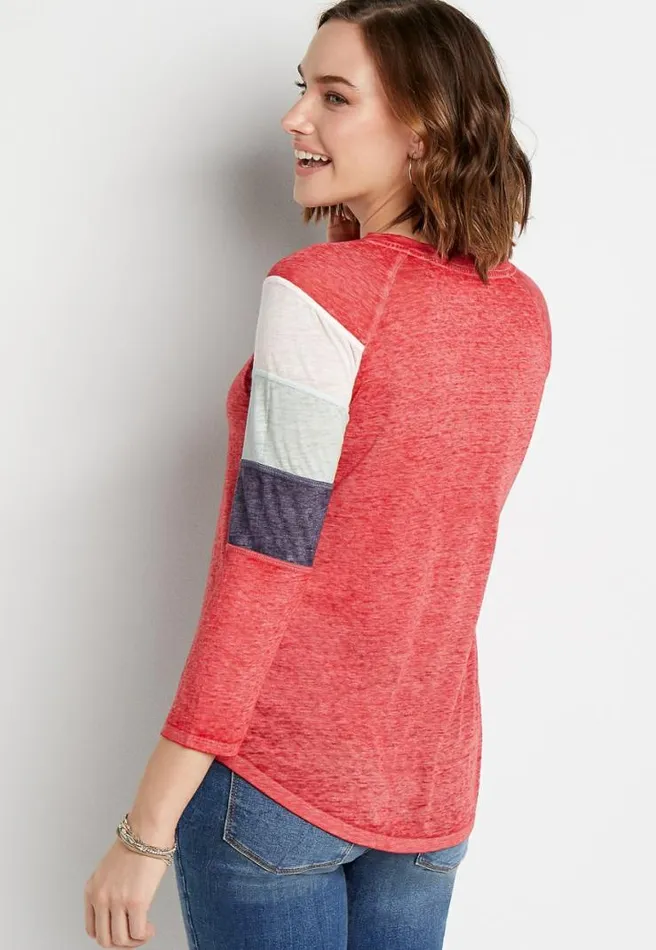 247 Striped Baseball Tee Women Maurices Tops
