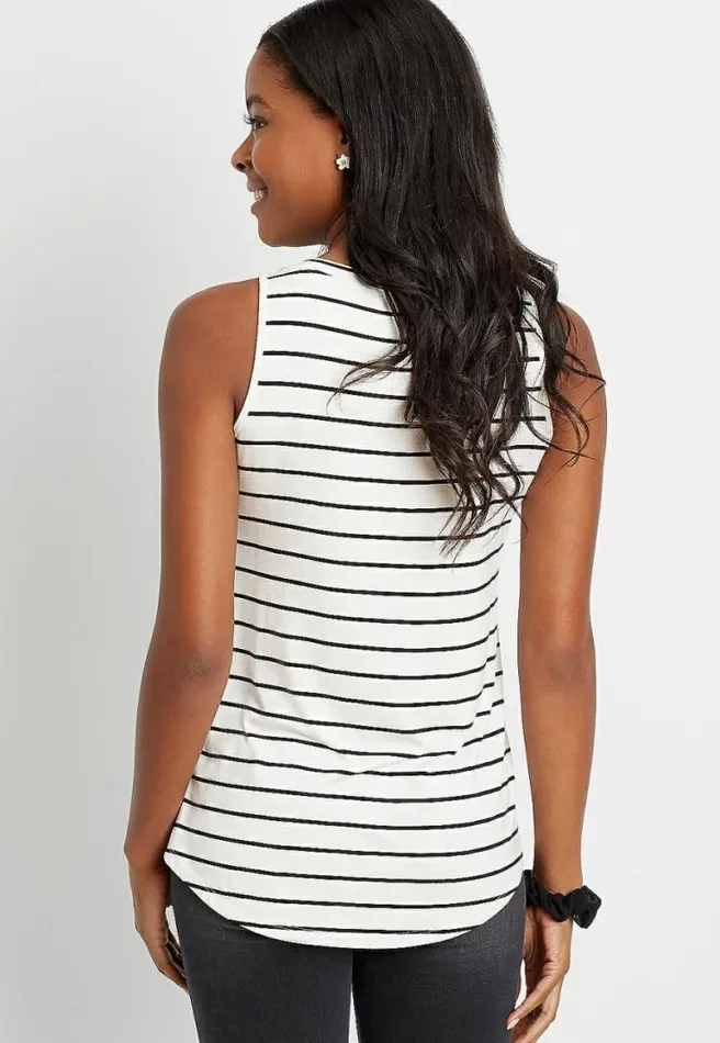 247 White Stripe V Neck Tank Top Women Maurices Tops