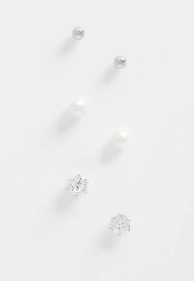 3 Pack Pearl And Diamond Earring Set Women Maurices Jewelry