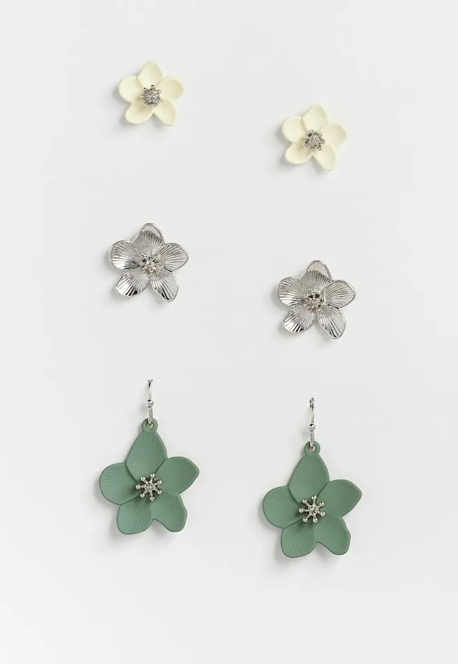 3 Piece Flower Earring Set Women Maurices Jewelry