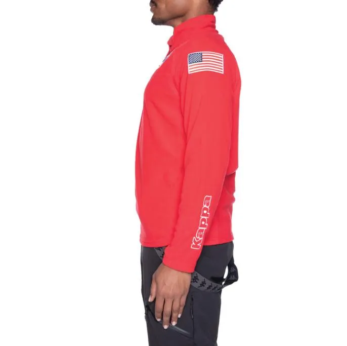 6Cento 687B US Fleece Jacket 8211 Red Red MenWomen Kappa Jackets