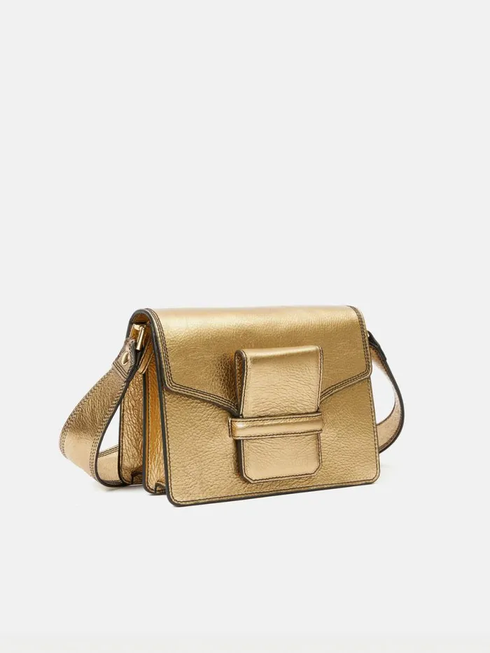 Ada Leather Crossbody Bag Gold Women Jigsaw Bags