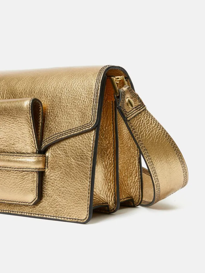 Ada Leather Crossbody Bag Gold Women Jigsaw Bags