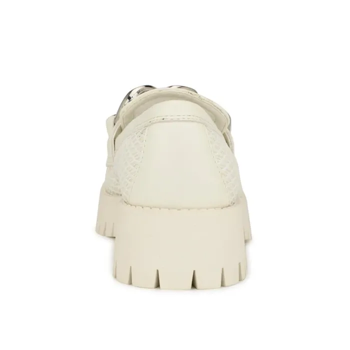 Afer Mesh Lugsole Loafers White Women Nine West Flats