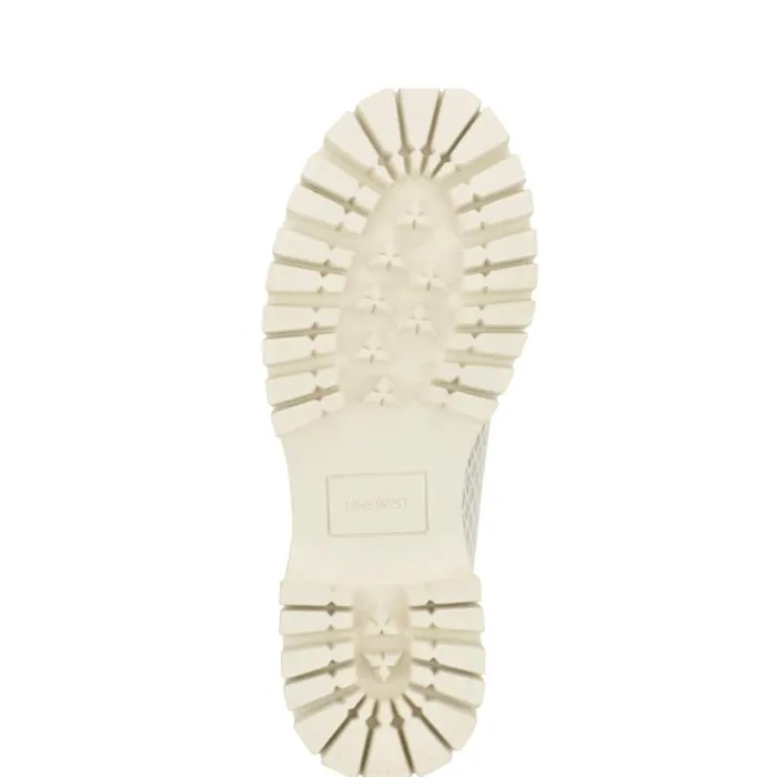 Afer Mesh Lugsole Loafers White Women Nine West Flats