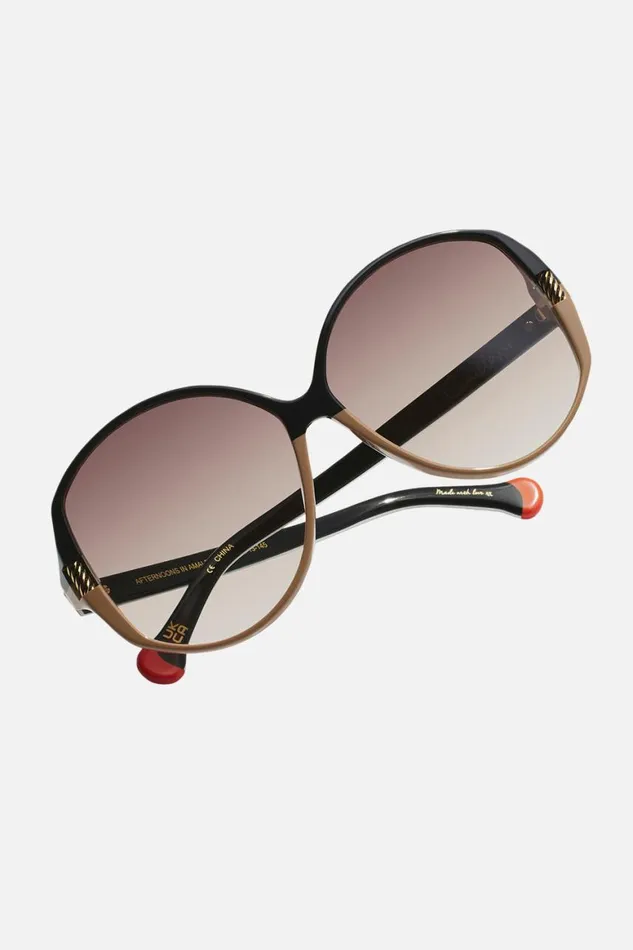 AFTERNOONS IN AMALFI SUNGLASSES BLACKPUTTY Blackputty WomensMens Camilla Sunglasses