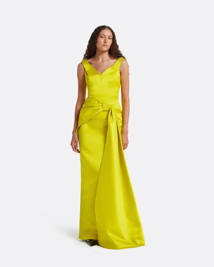 Akbel Chartreuse Long Dress Chartreuse Dresses Safiyaa Women