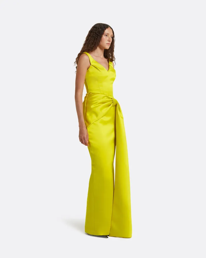 Akbel Chartreuse Long Dress Chartreuse Dresses Safiyaa Women