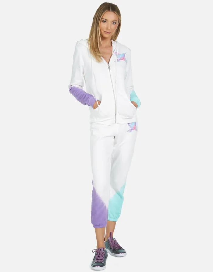 Alana Pretty Hummingbird Purpleteal Ombre Women Lauren Moshi Crop Sweatpants