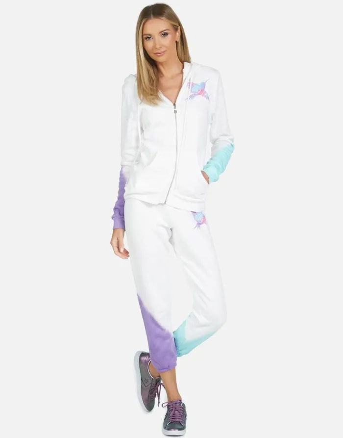 Alana Pretty Hummingbird Purpleteal Ombre Women Lauren Moshi Crop Sweatpants