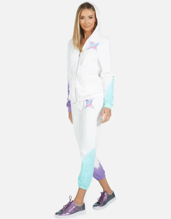 Alana Pretty Hummingbird Purpleteal Ombre Women Lauren Moshi Crop Sweatpants