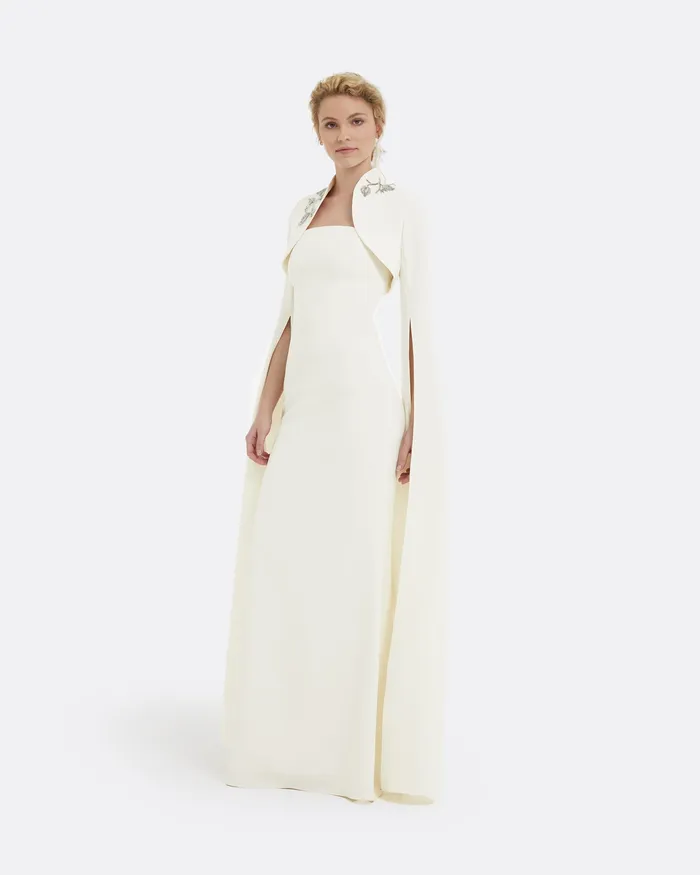 Amari Flower Bud Embroidered Bolero Ivory Women Bridal Safiyaa