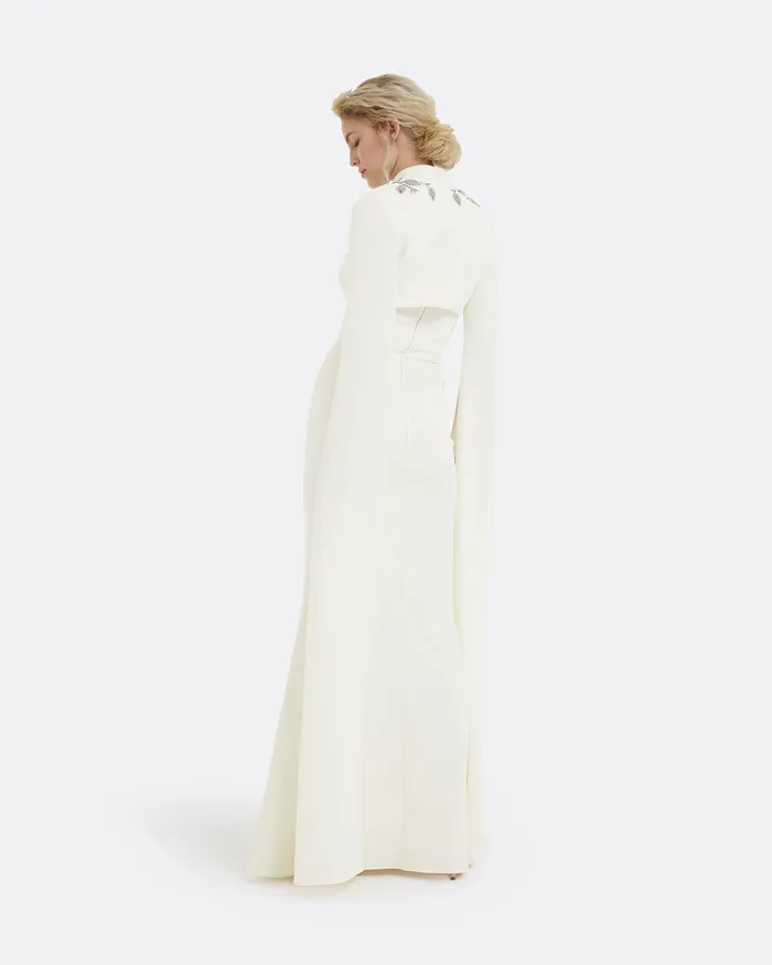Amari Flower Bud Embroidered Bolero Ivory Women Bridal Safiyaa