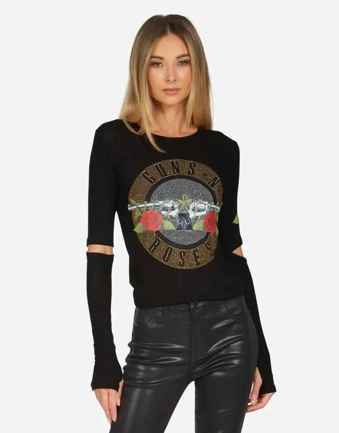 Amora Guns N039 Roses Black Women Lauren Moshi Long Sleeve