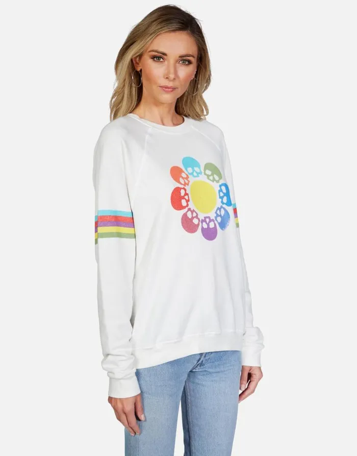 Anela Skull Flower Milk Women Lauren Moshi Long Sleeve