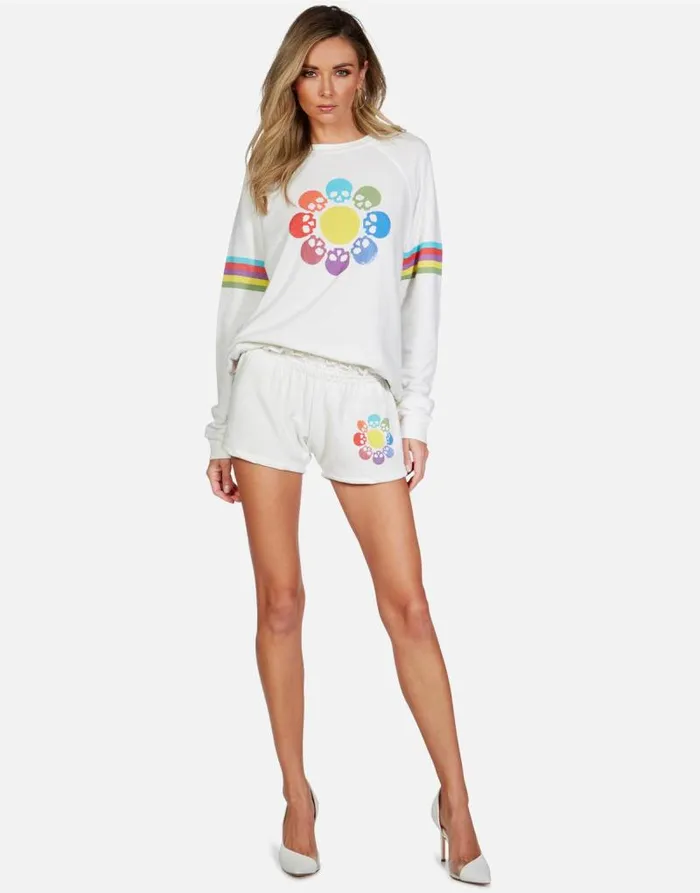 Anela Skull Flower Milk Women Lauren Moshi Long Sleeve