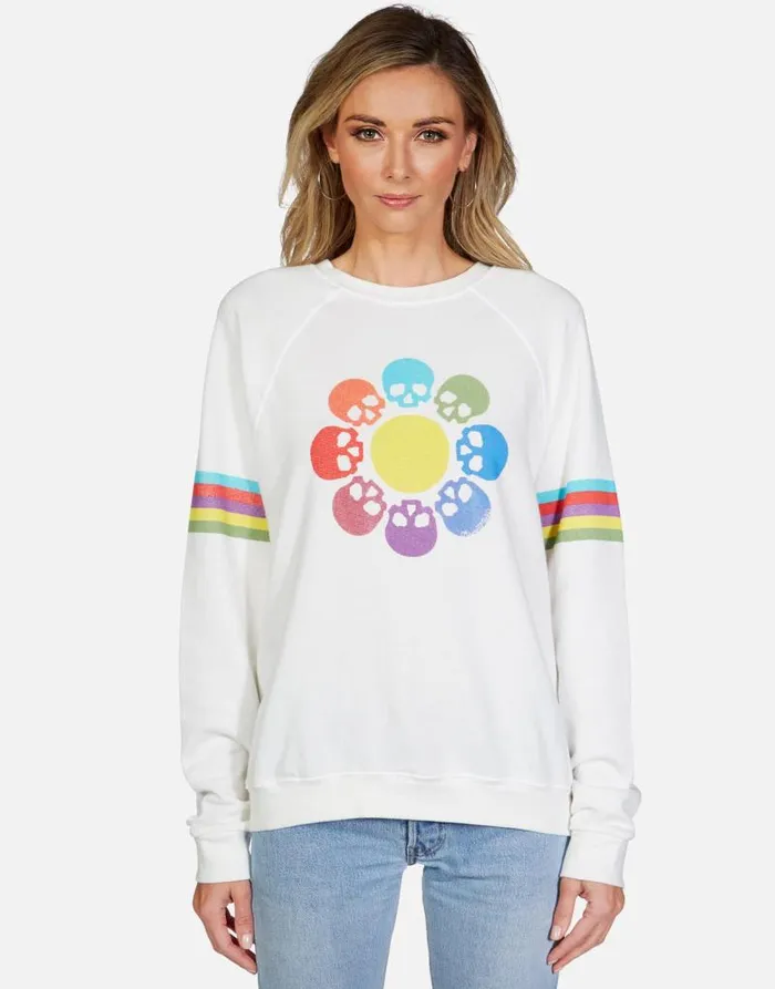 Anela Skull Flower Milk Women Lauren Moshi Long Sleeve