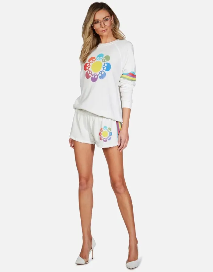 Anela Skull Flower Milk Women Lauren Moshi Long Sleeve