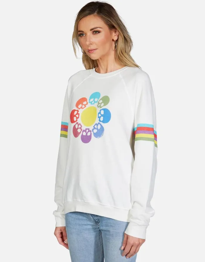 Anela Skull Flower Milk Women Lauren Moshi Long Sleeve