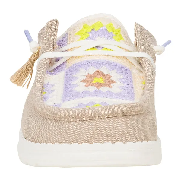 Apparel Mules heydude Wendy Slip Cottage Crochet Wood AshMulti
