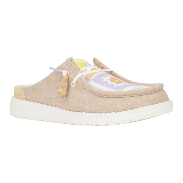 Apparel Mules heydude Wendy Slip Cottage Crochet Wood AshMulti