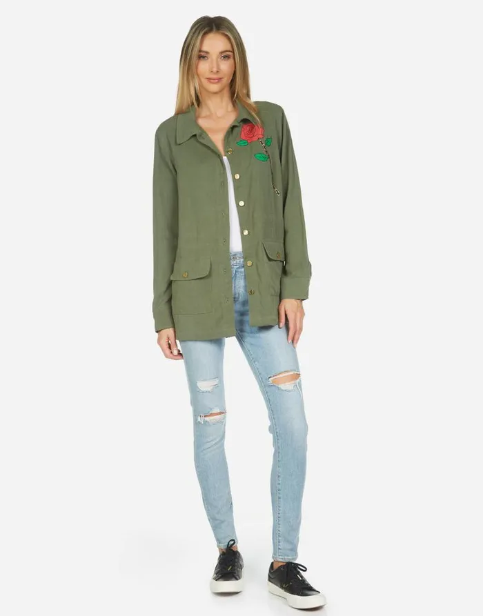 Ashanti Chain Roses Military Women Lauren Moshi Jackets