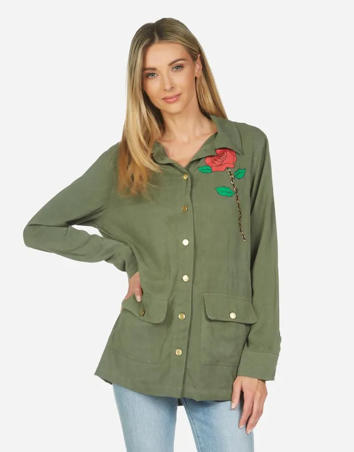 Ashanti Chain Roses Military Women Lauren Moshi Jackets