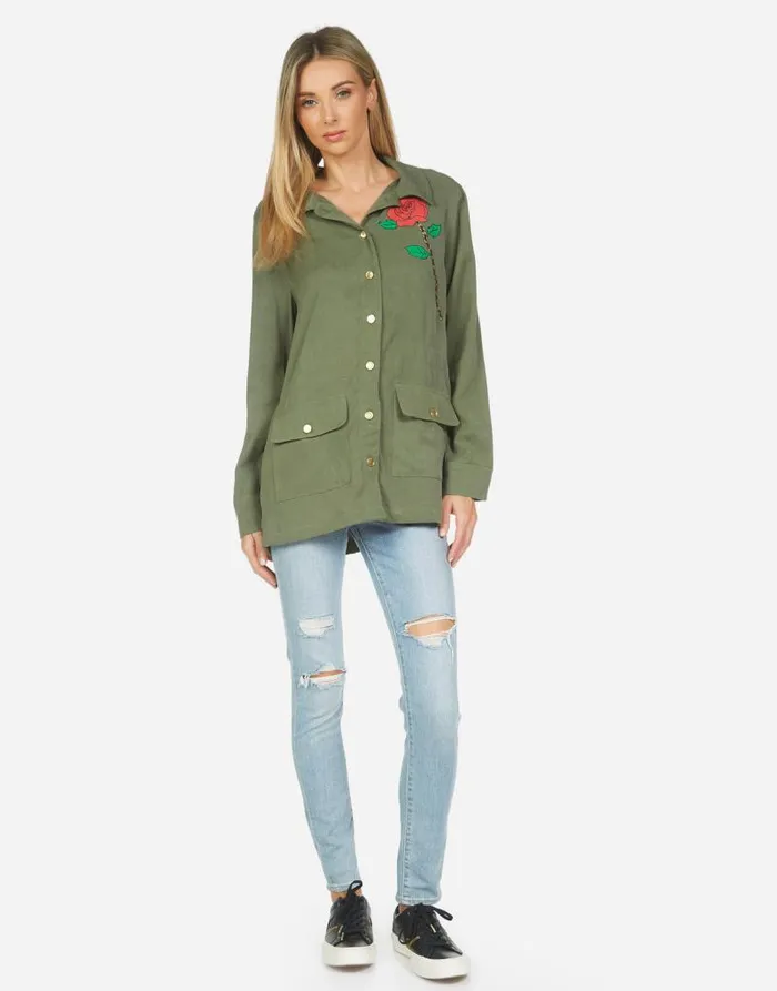 Ashanti Chain Roses Military Women Lauren Moshi Jackets
