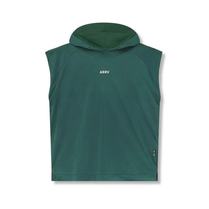 ASRV Hoodies and Sweatshirts Men Reversible 2in1 Cutoff Hoodie Forest Green