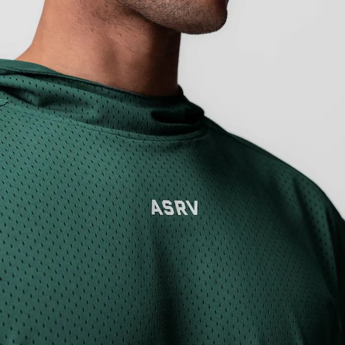 ASRV Hoodies and Sweatshirts Men Reversible 2in1 Cutoff Hoodie Forest Green