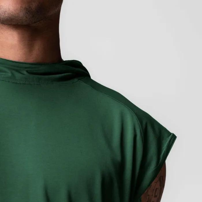 ASRV Hoodies and Sweatshirts Men Reversible 2in1 Cutoff Hoodie Forest Green