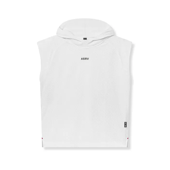 ASRV Hoodies and Sweatshirts Men Reversible 2in1 Cutoff Hoodie White
