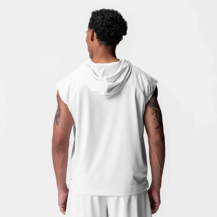 ASRV Hoodies and Sweatshirts Men Reversible 2in1 Cutoff Hoodie White