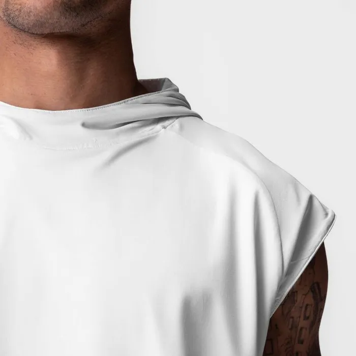 ASRV Hoodies and Sweatshirts Men Reversible 2in1 Cutoff Hoodie White