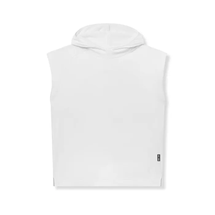 ASRV Hoodies and Sweatshirts Men Reversible 2in1 Cutoff Hoodie White