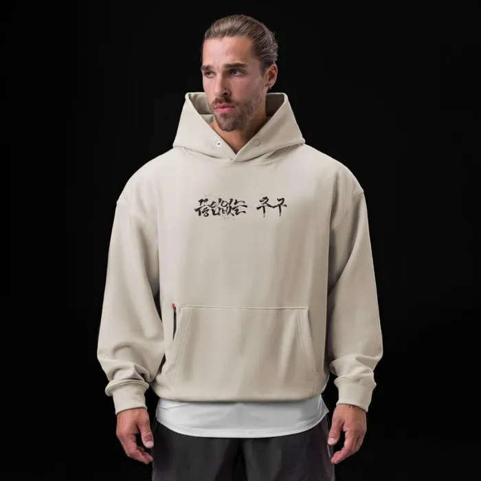 ASRV Hoodies and Sweatshirts Men TechTerry Zip Pocket Hoodie Stone 034brush Stroke034