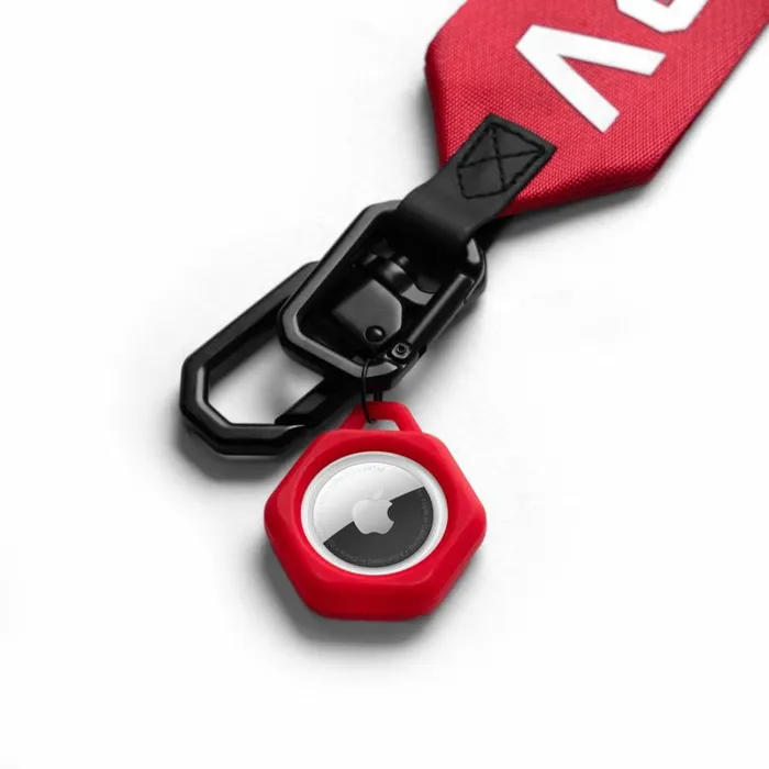 ASRV Jewelry and Hardware Men AirTag Lanyard Keychain Red