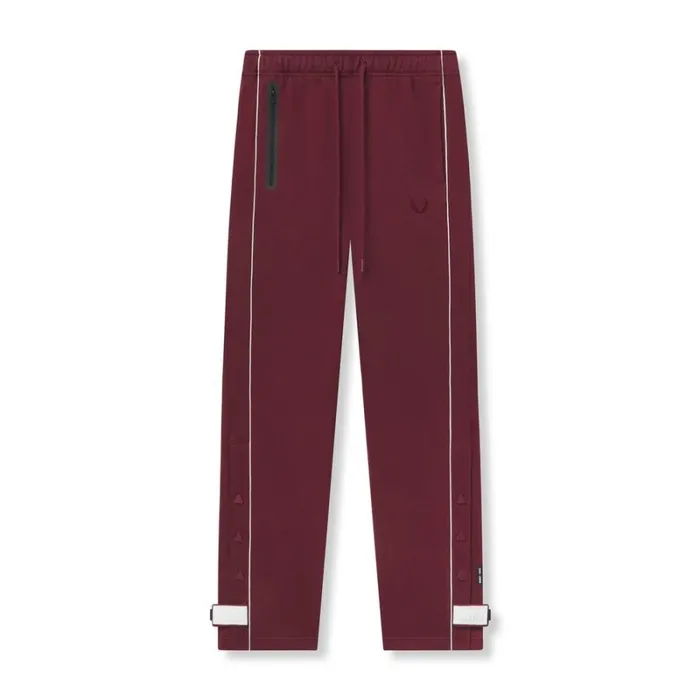 ASRV Joggers and Pants Men Herringbone Terry Snap Button Sweats Crimson Red