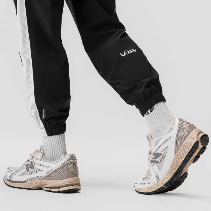 ASRV Joggers and Pants Men Ripstop Oversized Track Pant Black