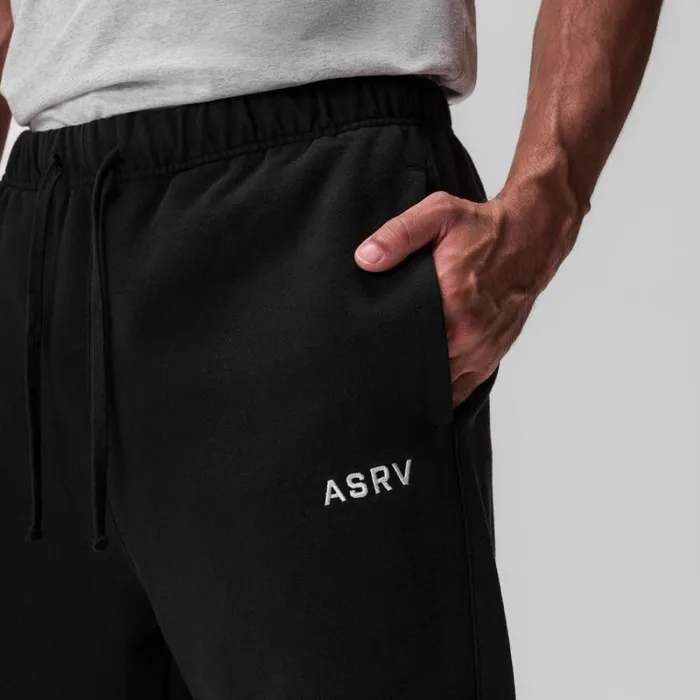 ASRV Joggers and Pants Men Tech Essential Straight Leg Sweats Black