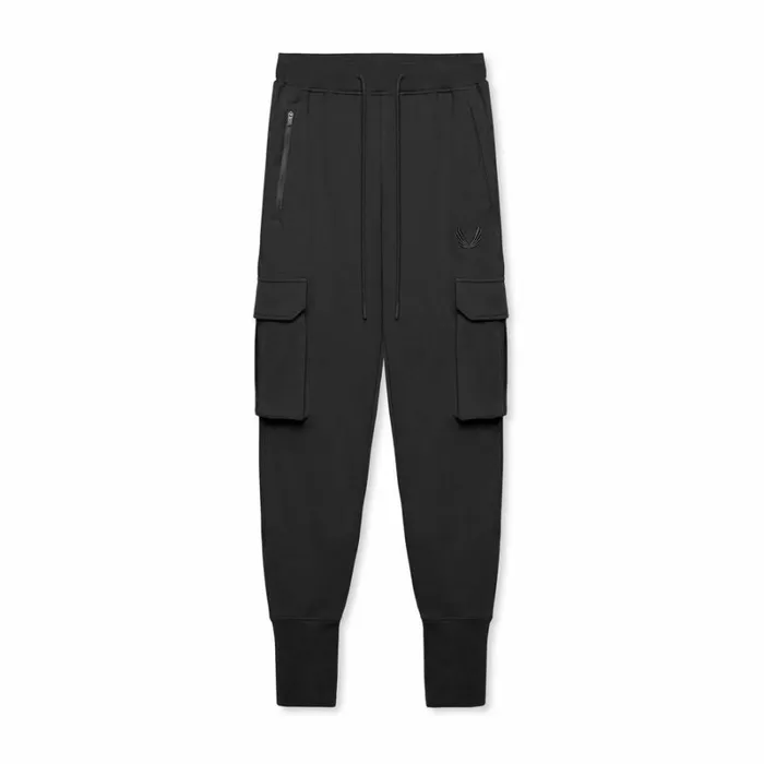 ASRV Joggers and Pants Men TechTerry Cargo High Rib Jogger Black