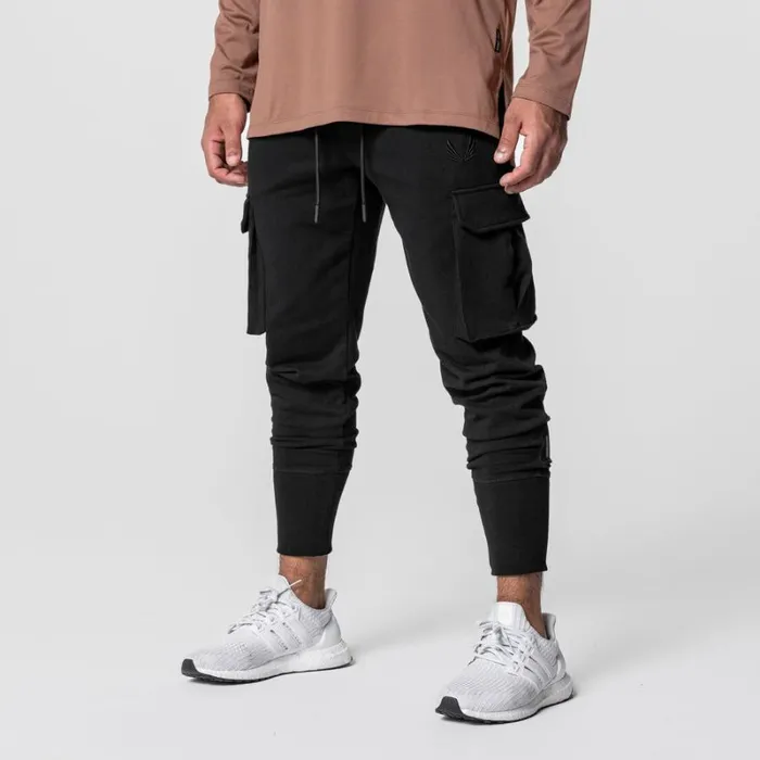 ASRV Joggers and Pants Men TechTerry Cargo High Rib Jogger Black